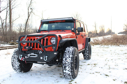 Jeep JK Tube Fenders 07-18 Wrangler JK Front/Rear Set Of 4 Aluminum Black Textured Powdercoat Fishbone Offroad-2