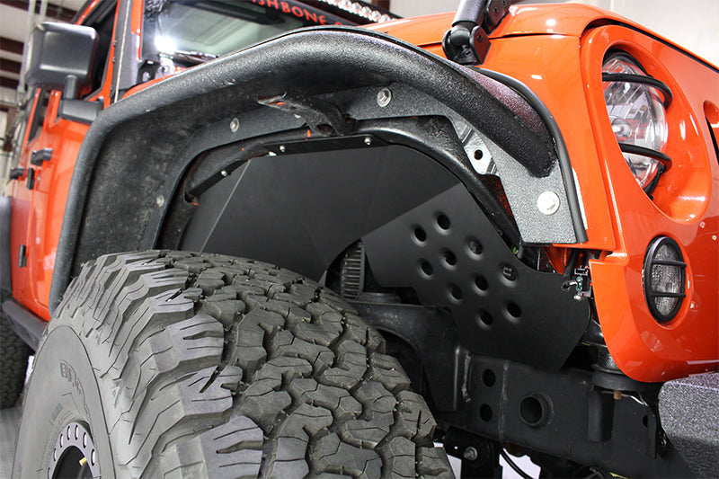 Jeep JK Inner Fenders 07-18 Wrangler JK Front/Rear Set Of 4 Aluminum Black Powdercoat Fishbone Offroad-1
