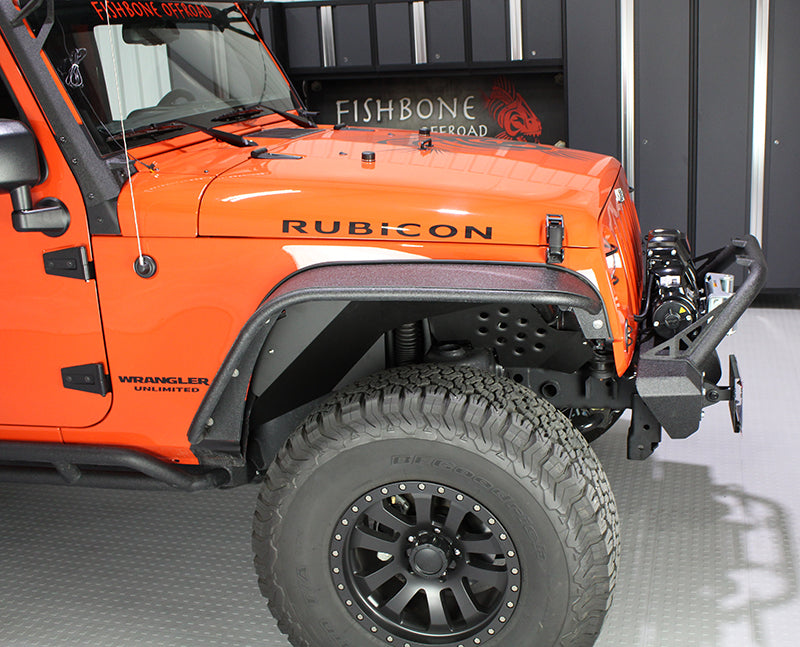 Jeep JK Inner Fenders 07-18 Wrangler JK Front/Rear Set Of 4 Aluminum Black Powdercoat Fishbone Offroad-3