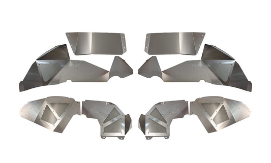 Jeep JL Inner Fenders For 18-Current Wrangler JL Front/Rear Set of 4 Aluminum Raw Fishbone Offroad