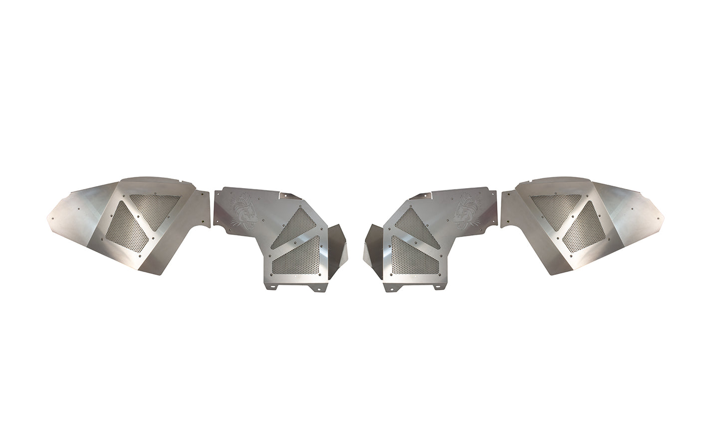 Jeep JL Inner Fenders For 18-Current Wrangler JL, 2020-Current JT Gladiator Front Pair Aluminum Raw Fishbone Offroad