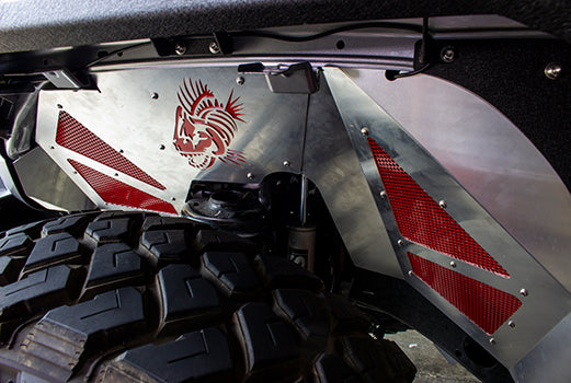 Jeep JL Inner Fenders For 18-Current Wrangler JL, 2020-Current JT Gladiator Front Pair Aluminum Raw Fishbone Offroad-5