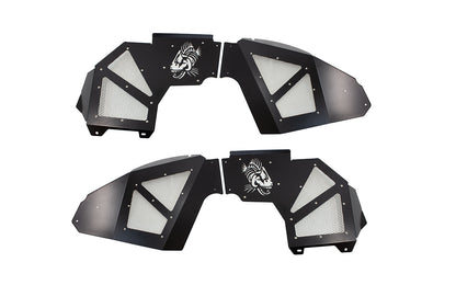 Jeep JL Inner Fenders For 18-Current Wrangler JL, 2020-Current JT Gladiator Front Pair Aluminum Black Powdercoat Fishbone Offroad