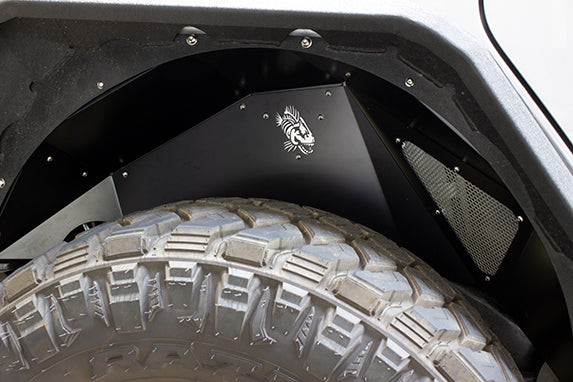 Jeep JL Inner Fenders For 18-Current Wrangler JL Rear Pair Aluminum Black Powdercoat Fishbone Offroad-7