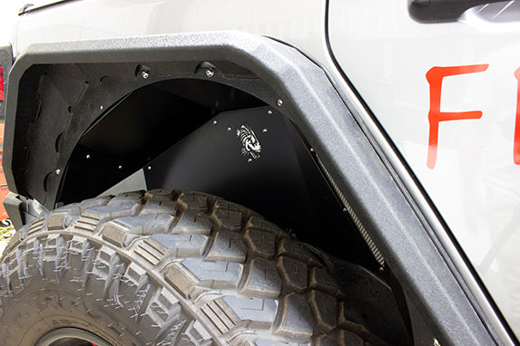 Jeep JL Inner Fenders For 18-Current Wrangler JL Front/Rear Set of 4 Aluminum Black Powdercoat Fishbone Offroad-13