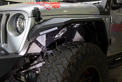 Jeep JL Inner Fenders For 18-Current Wrangler JL Front/Rear Set of 4 Aluminum Black Powdercoat Fishbone Offroad-10