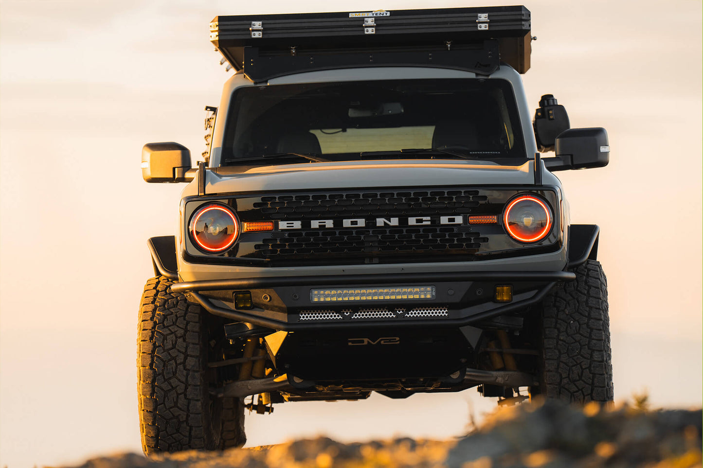 2021 2025 Ford Bronco Competition Series Front Bumper DV8 Offroad-14
