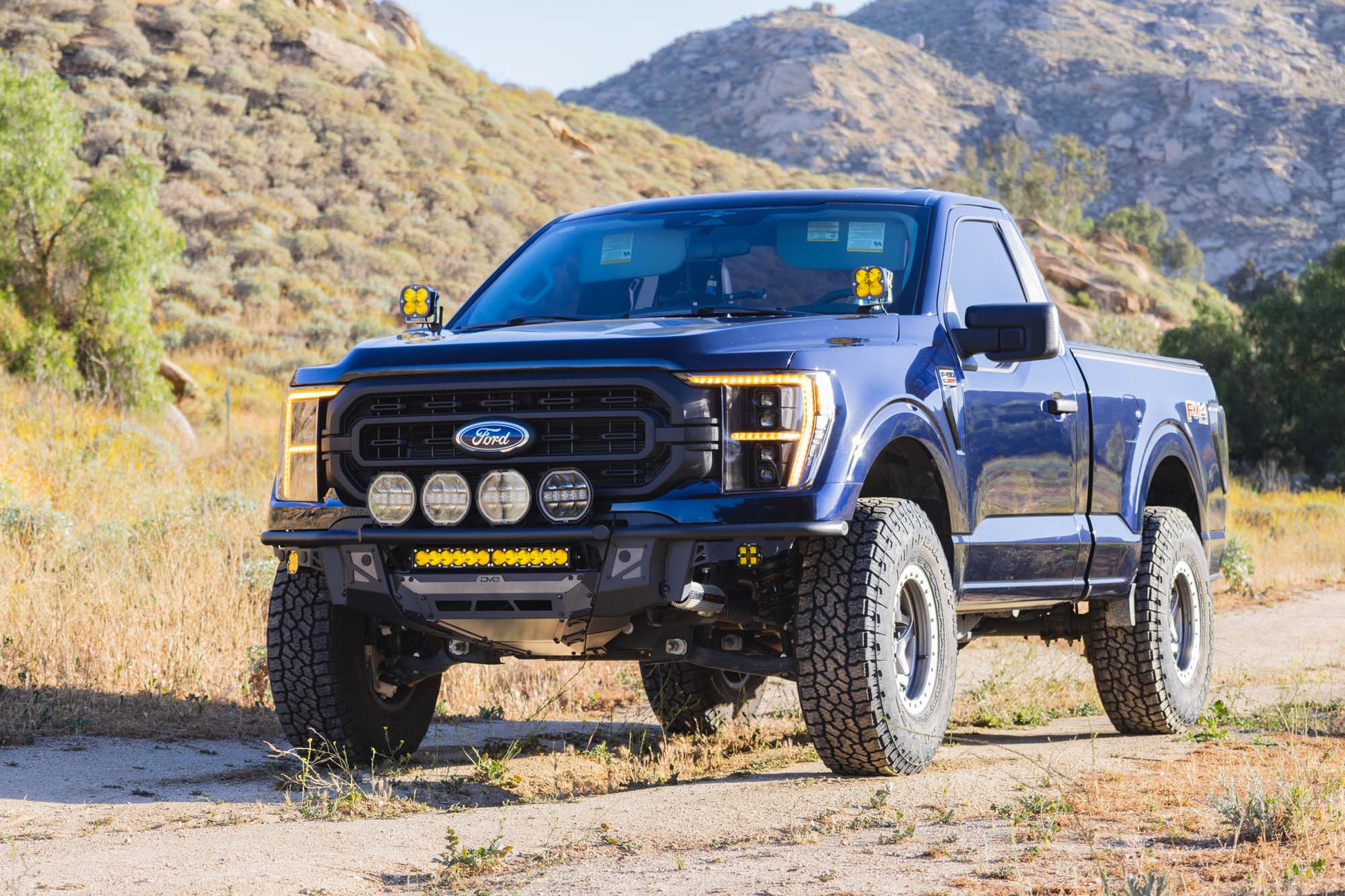 2021 2023 Ford F 150 Tube Front Bumper DV8 Offroad-2
