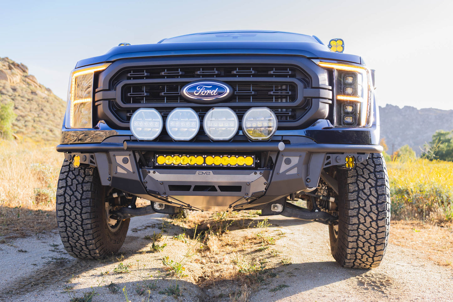2021 2023 Ford F 150 Tube Front Bumper DV8 Offroad-12