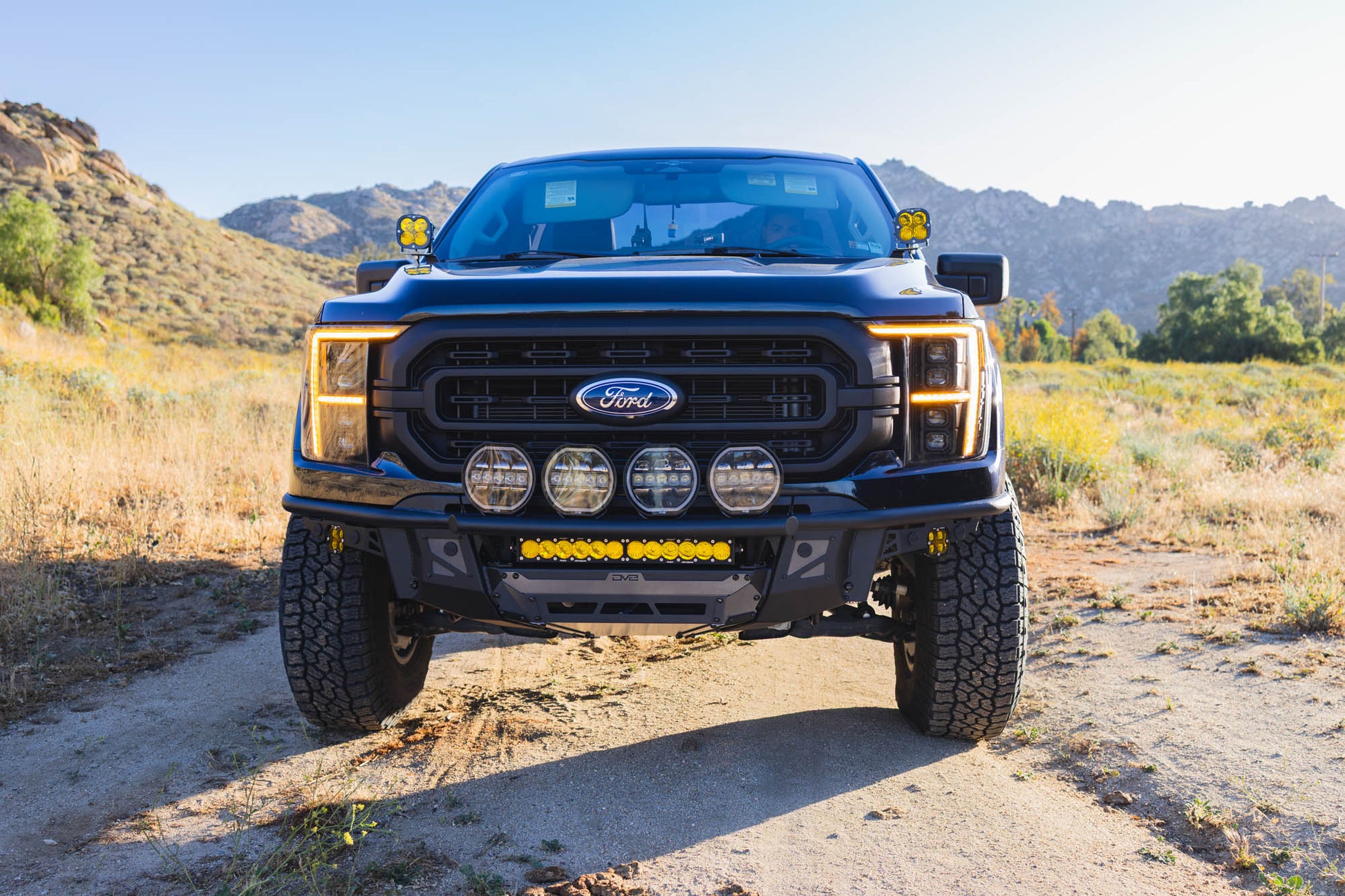 2021 2023 Ford F 150 Tube Front Bumper DV8 Offroad-13