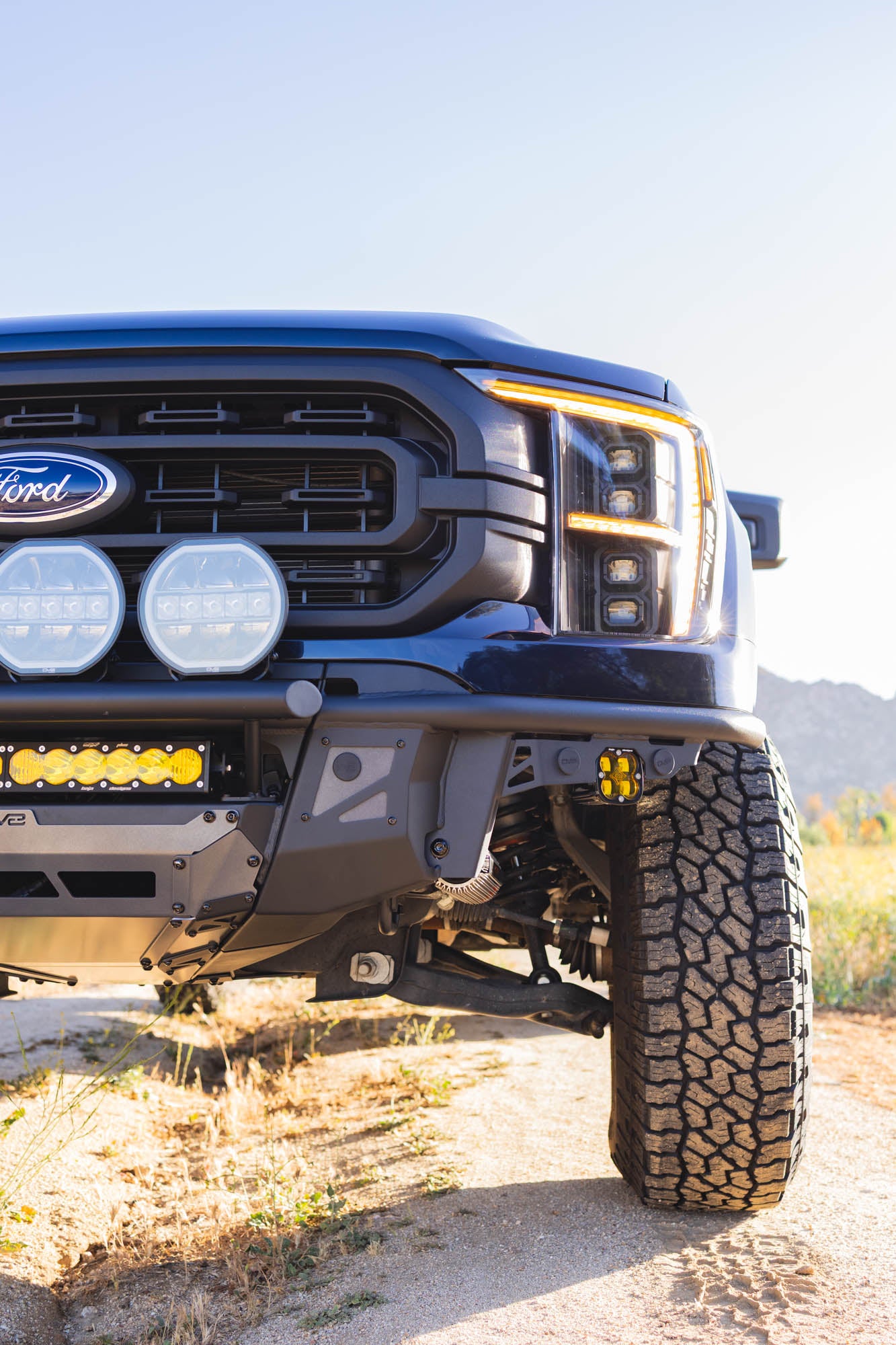 2021 2023 Ford F 150 Tube Front Bumper DV8 Offroad-10