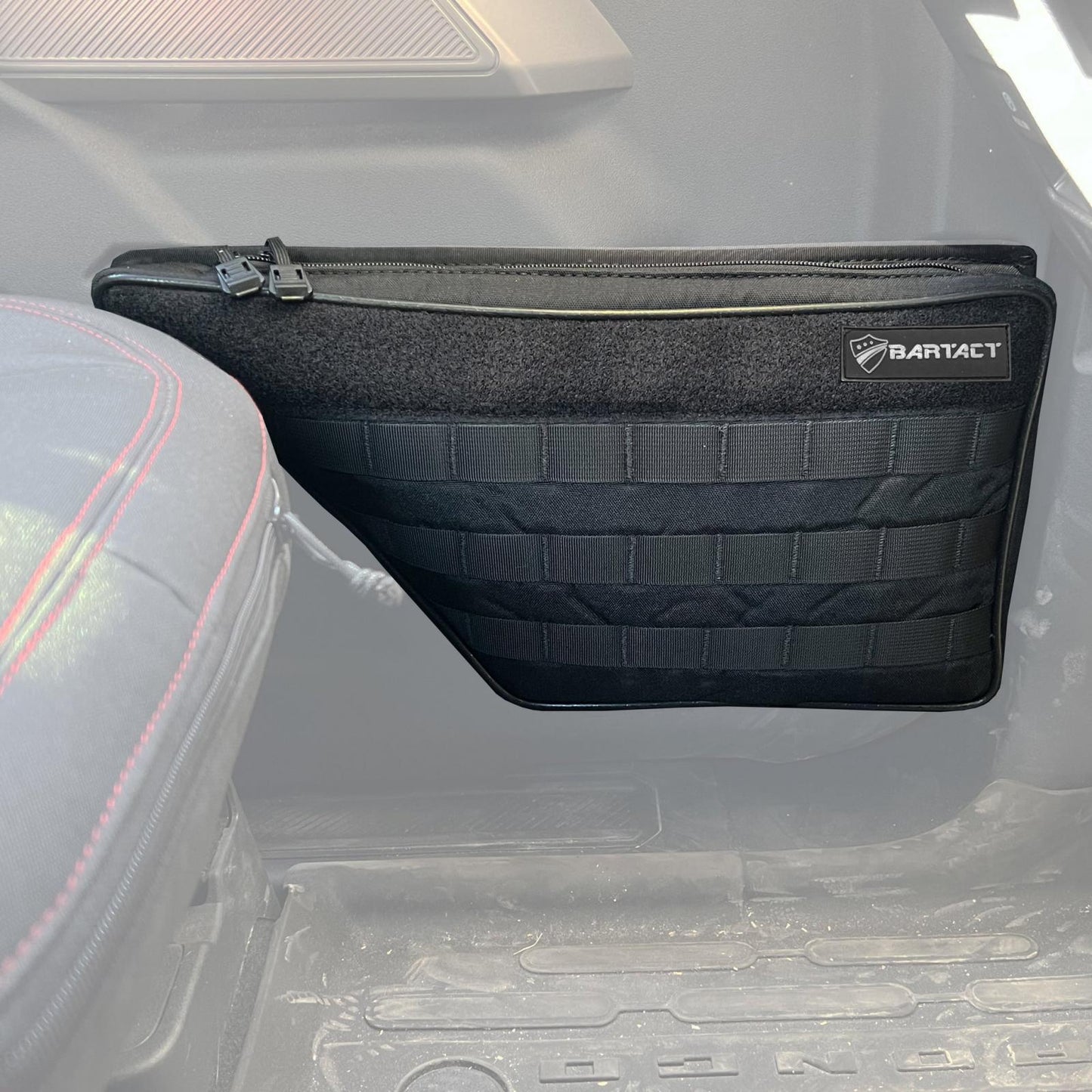 Door Organizer Pouch for Ford Bronco 2021-2024 Door Pair of 2 Driver and Passenger Side Lower Area (Pat Pending) Black/White Patch Bartact-1