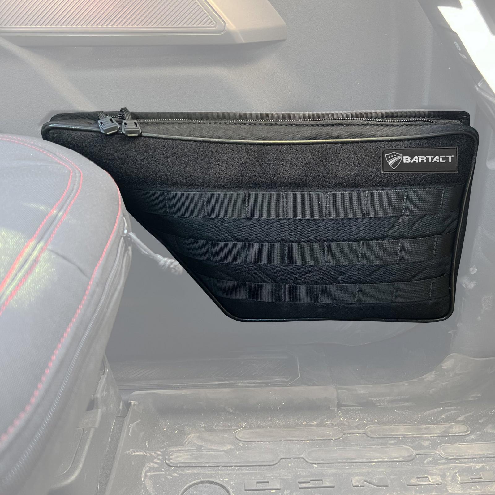 Door Organizer Pouch for Ford Bronco 2021-2024 Door Pair of 2 Driver and Passenger Side Lower Area (Pat Pending) Black/White Patch Bartact-1