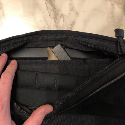 Door Organizer Pouch for Ford Bronco 2021-2024 Door Pair of 2 Driver and Passenger Side Lower Area (Pat Pending) Black/White Patch Bartact-2