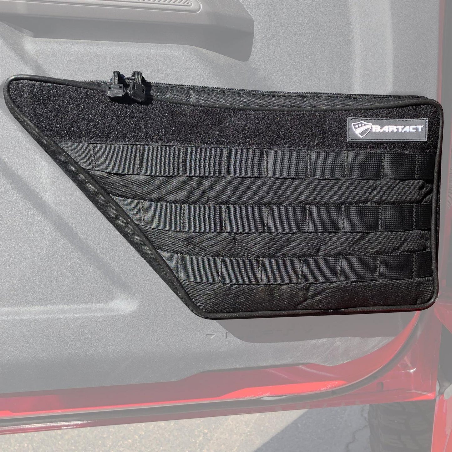 Door Organizer Pouch for Ford Bronco 2021-2024 Door Pair of 2 Driver and Passenger Side Lower Area (Pat Pending) Black/White Patch Bartact-4