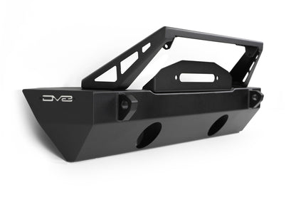 2007 2025 Jeep GladiatorJT Wrangler JK JKU JL JLU Stubby Front Bumper With Plated Bull Bar DV8 Offroad-6