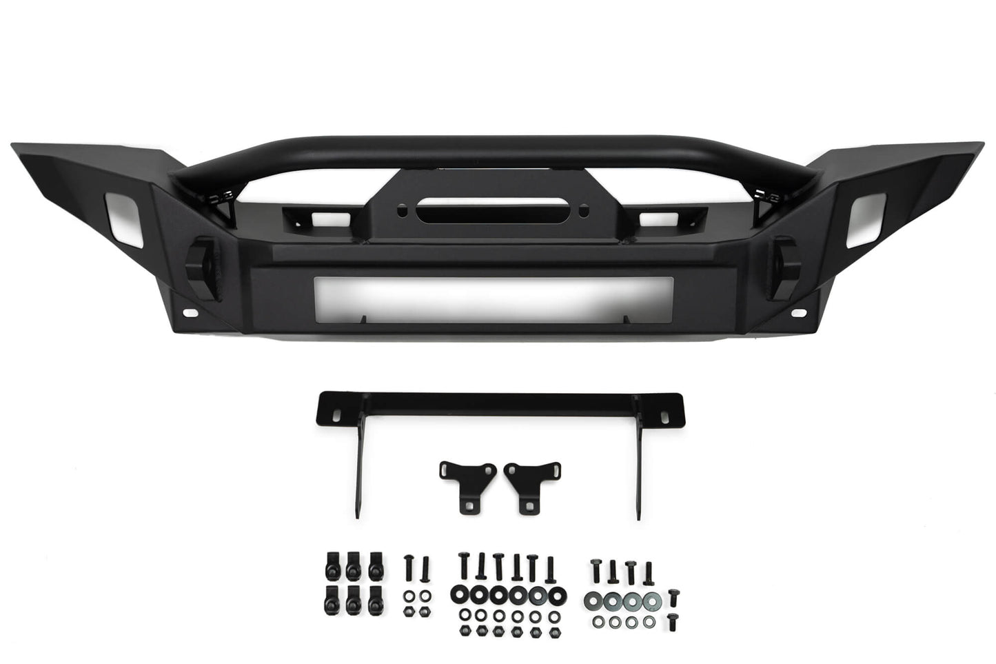 2007 2025 Jeep GladiatorJT Wrangler JK JKU JL JLU Fs 7 Mid Width Winch Front Bumper DV8 Offroad-2