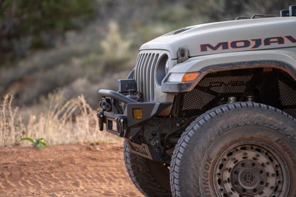2007 2025 Jeep GladiatorJT Wrangler JK JKU JL JLU Fs 7 Mid Width Winch Front Bumper DV8 Offroad-8