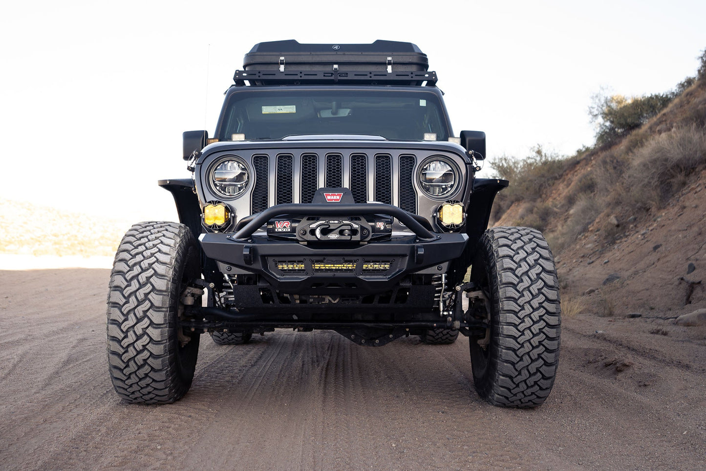2018 2025 Jeep Gladiator Wrangler Spec Series Front Bumper DV8 Offroad-13