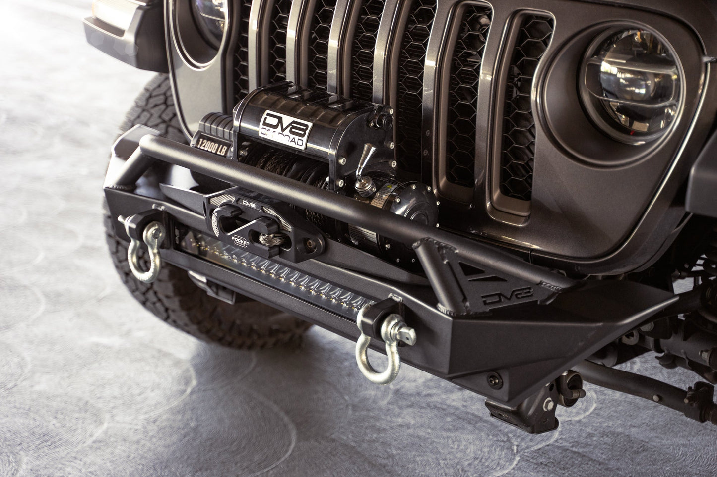 2007 2025 Jeep GladiatorJT Wrangler JK JKU JL JLU Fs 1 Series Stubby Front Bumper DV8 Offroad-12