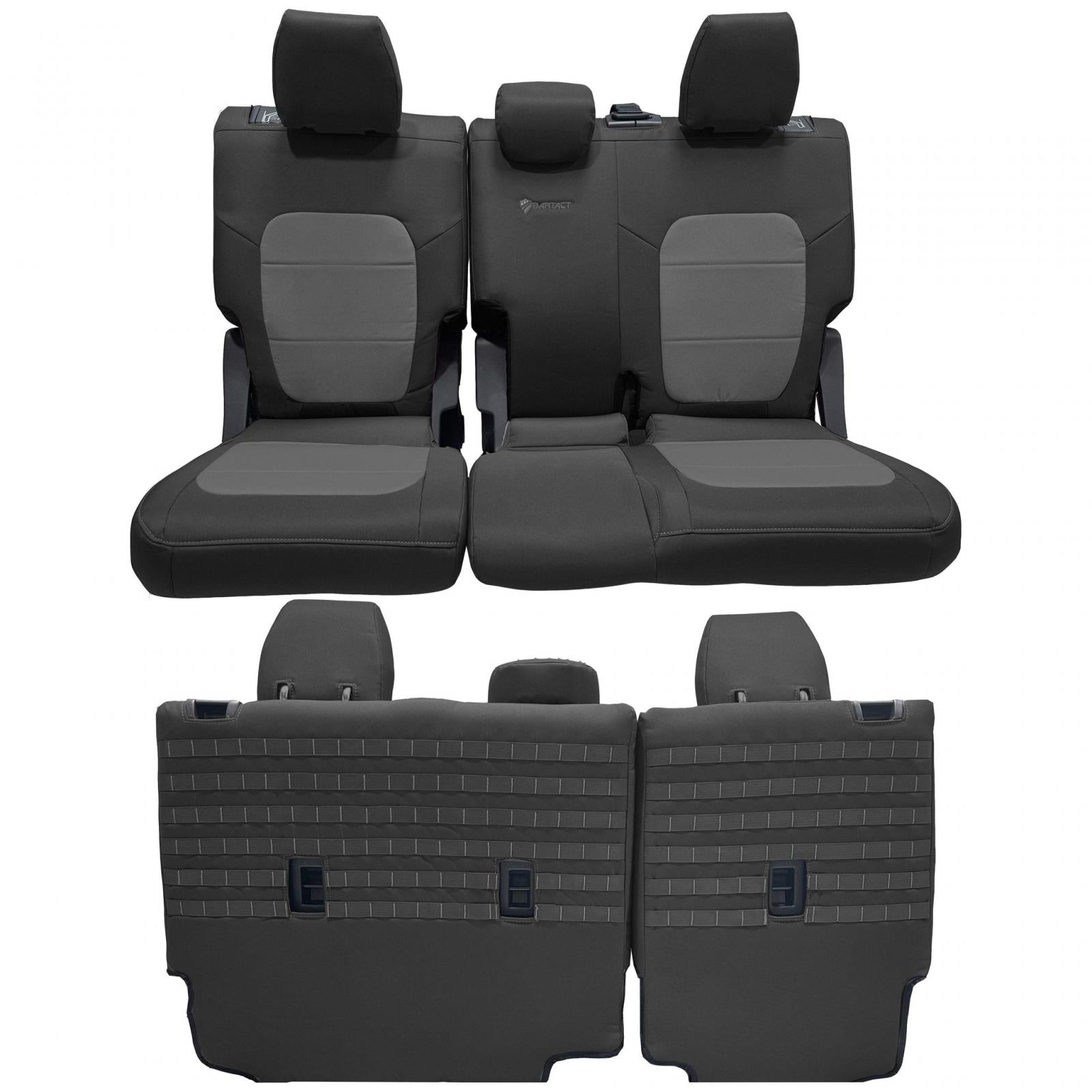 Bronco Seat Covers Tactical Rear Bench Seat Covers w/ No Fold Down Armrest for 21-25 Ford Bronco Black/Graphite Bartact