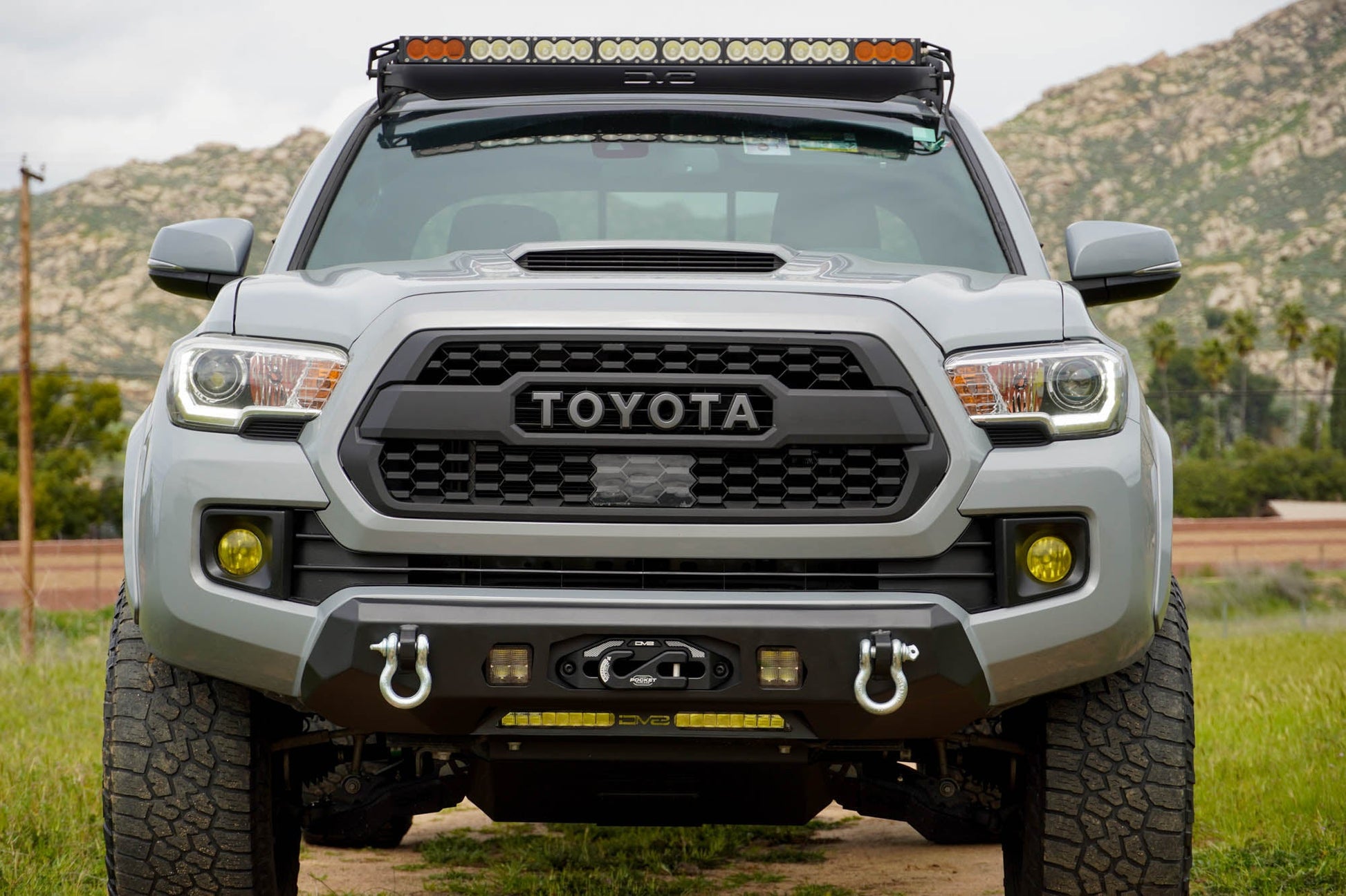 2016 2023 Toyota Tacoma Centric Winch Front Bumper DV8 Offroad-2