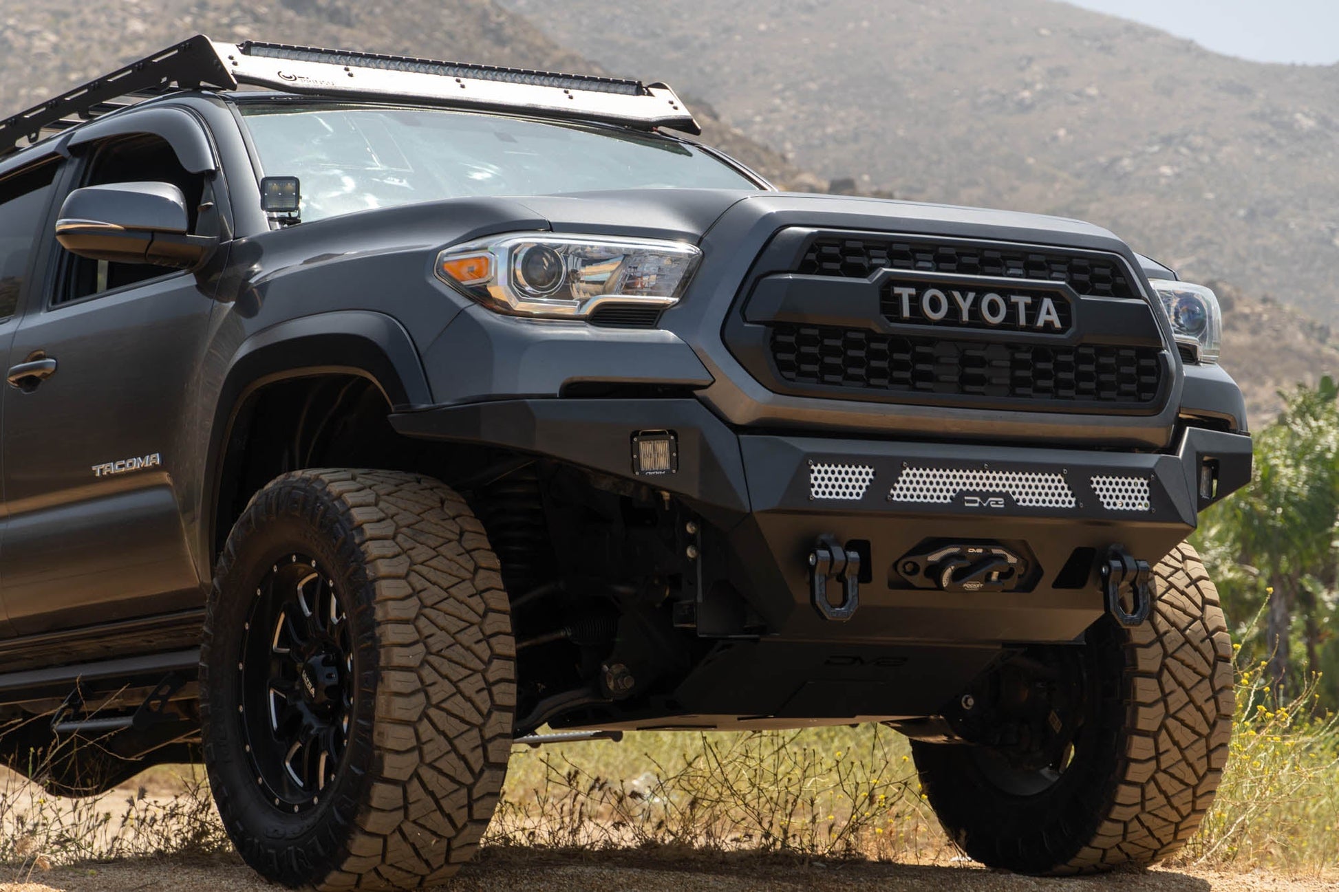 2016 2023 Toyota Tacoma Mto Series Winch Front Bumper DV8 Offroad-5