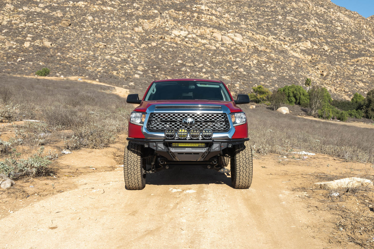 2014 2021 Toyota Tundra Tube Front Bumper DV8 Offroad-10