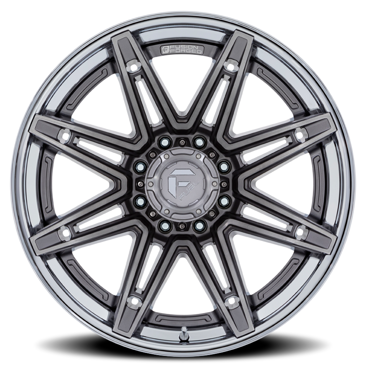 Aluminum 20X10 Brawl FC401AP Platinum Silver Chrome Lip Fuel Off Road Wheels-11