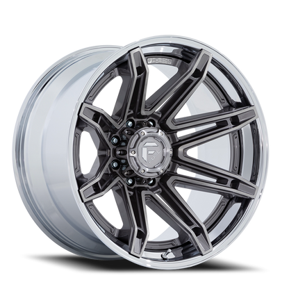 Aluminum 20X10 Brawl FC401AP Platinum Silver Chrome Lip Fuel Off Road Wheels-3
