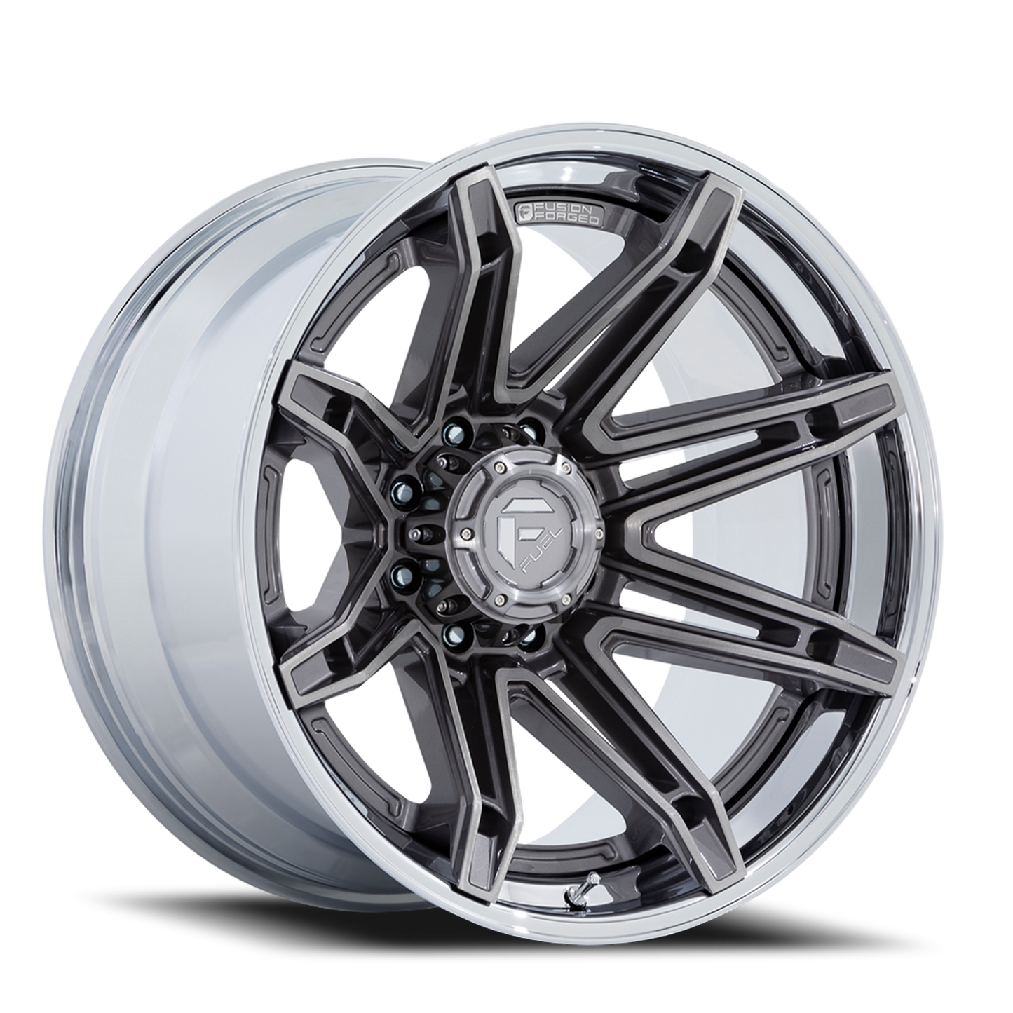 Aluminum 20X10 Brawl FC401AP Platinum Silver Chrome Lip Fuel Off Road Wheels