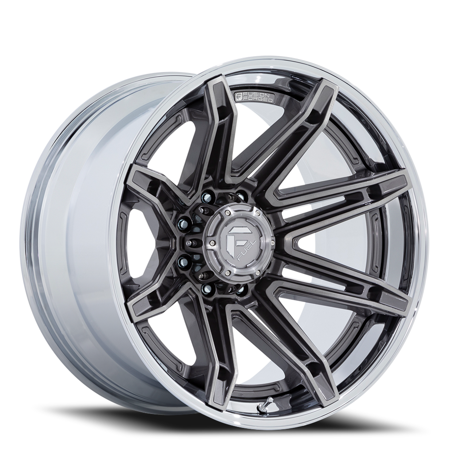 Aluminum 20X10 Brawl FC401AP Platinum Silver Chrome Lip Fuel Off Road Wheels