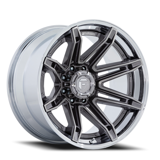 Aluminum 20X10 Brawl FC401AP Platinum Silver Chrome Lip Fuel Off Road Wheels
