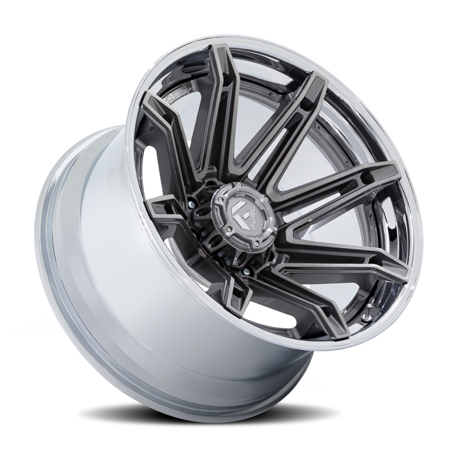 Aluminum 20X10 Brawl FC401AP Platinum Silver Chrome Lip Fuel Off Road Wheels-1