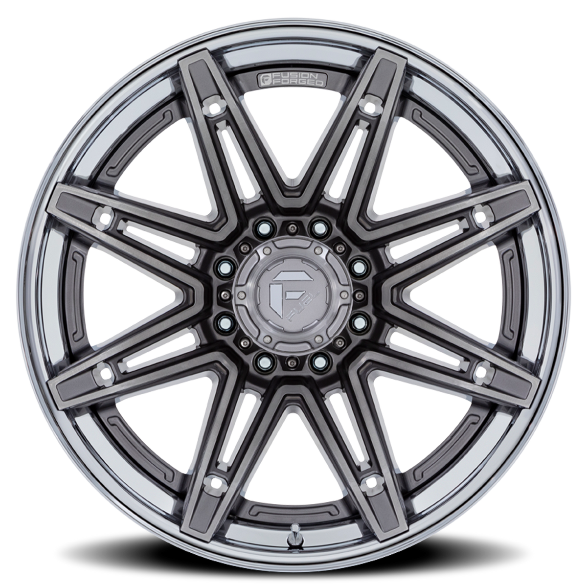 Aluminum 22X10 Brawl FC401AP Platinum Silver Chrome Lip Fuel Off Road Wheels-14