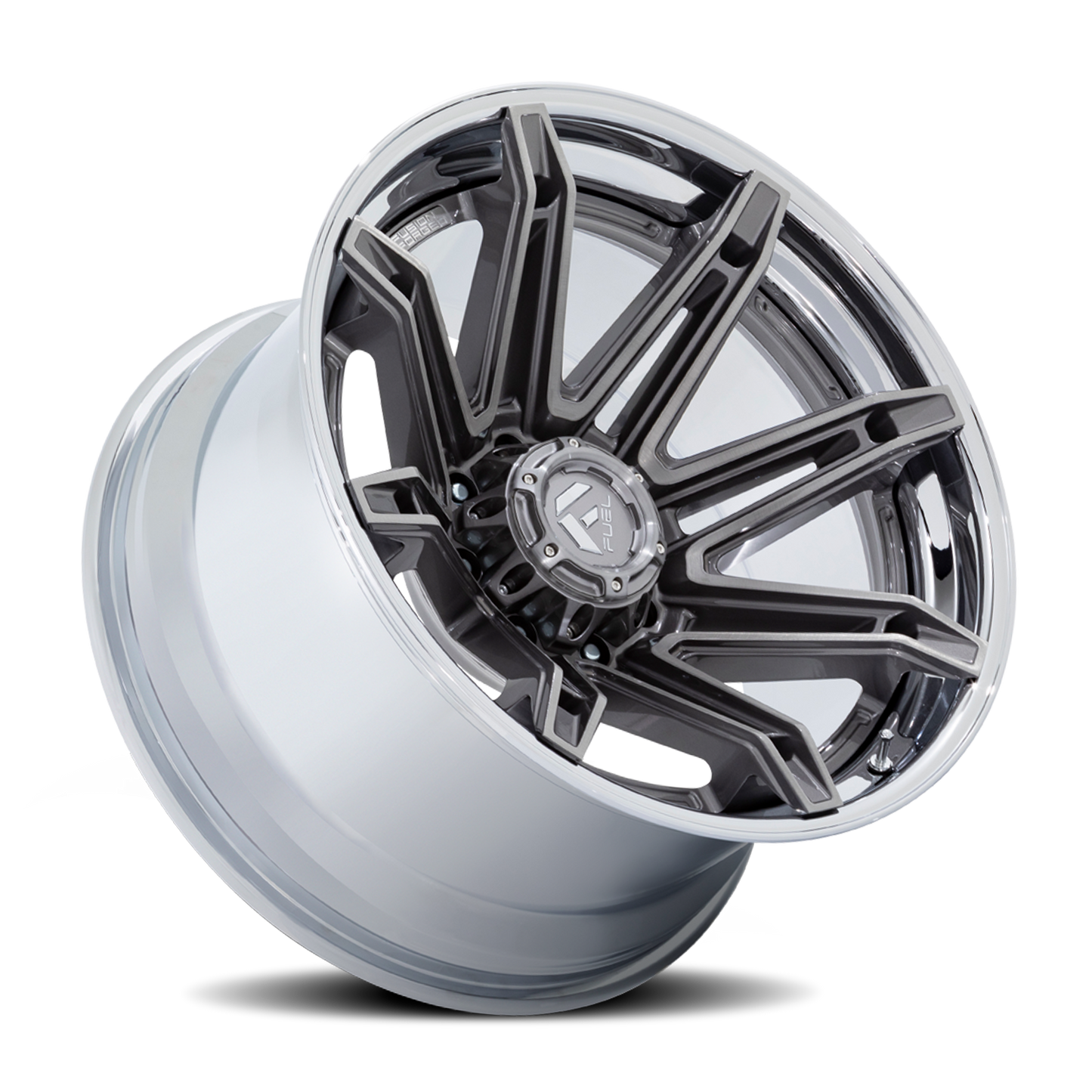 Aluminum 22X10 Brawl FC401AP Platinum Silver Chrome Lip Fuel Off Road Wheels-4