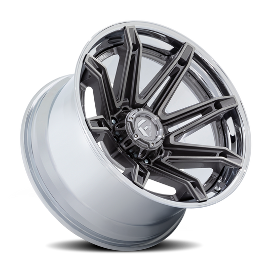 Aluminum 22X10 Brawl FC401AP Platinum Silver Chrome Lip Fuel Off Road Wheels-1