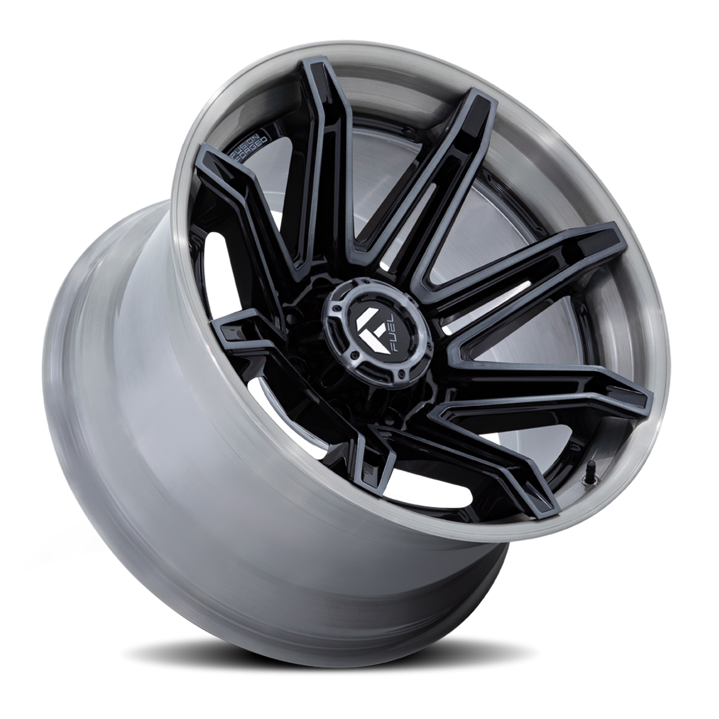 Aluminum 20X10 Brawl FC401BT Gloss Black Brushed Dark Tint Fuel Off Road Wheels-10