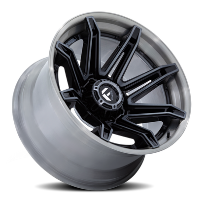 Aluminum 20X10 Brawl FC401BT Gloss Black Brushed Dark Tint Fuel Off Road Wheels-4