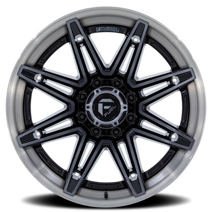 Aluminum 20X10 Brawl FC401BT Gloss Black Brushed Dark Tint Fuel Off Road Wheels-5
