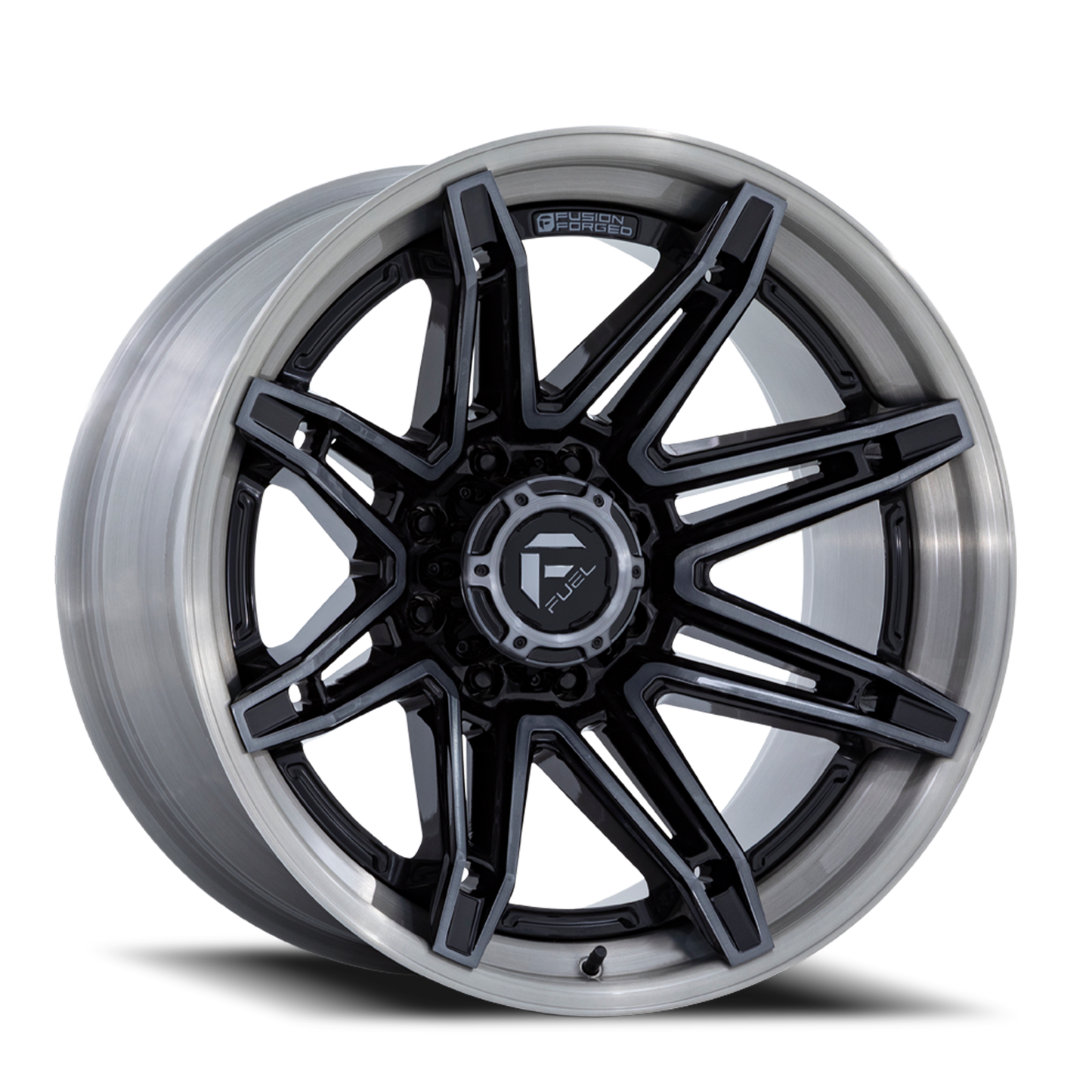 Aluminum 20X10 Brawl FC401BT Gloss Black Brushed Dark Tint Fuel Off Road Wheels