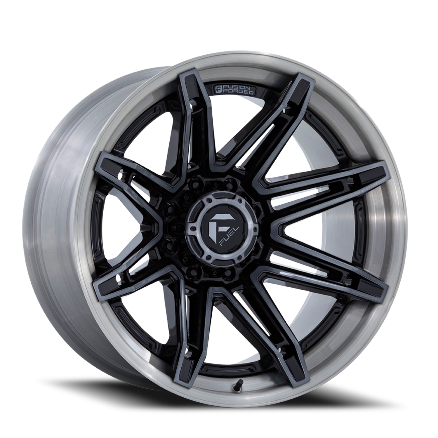 Aluminum 20X10 Brawl FC401BT Gloss Black Brushed Dark Tint Fuel Off Road Wheels