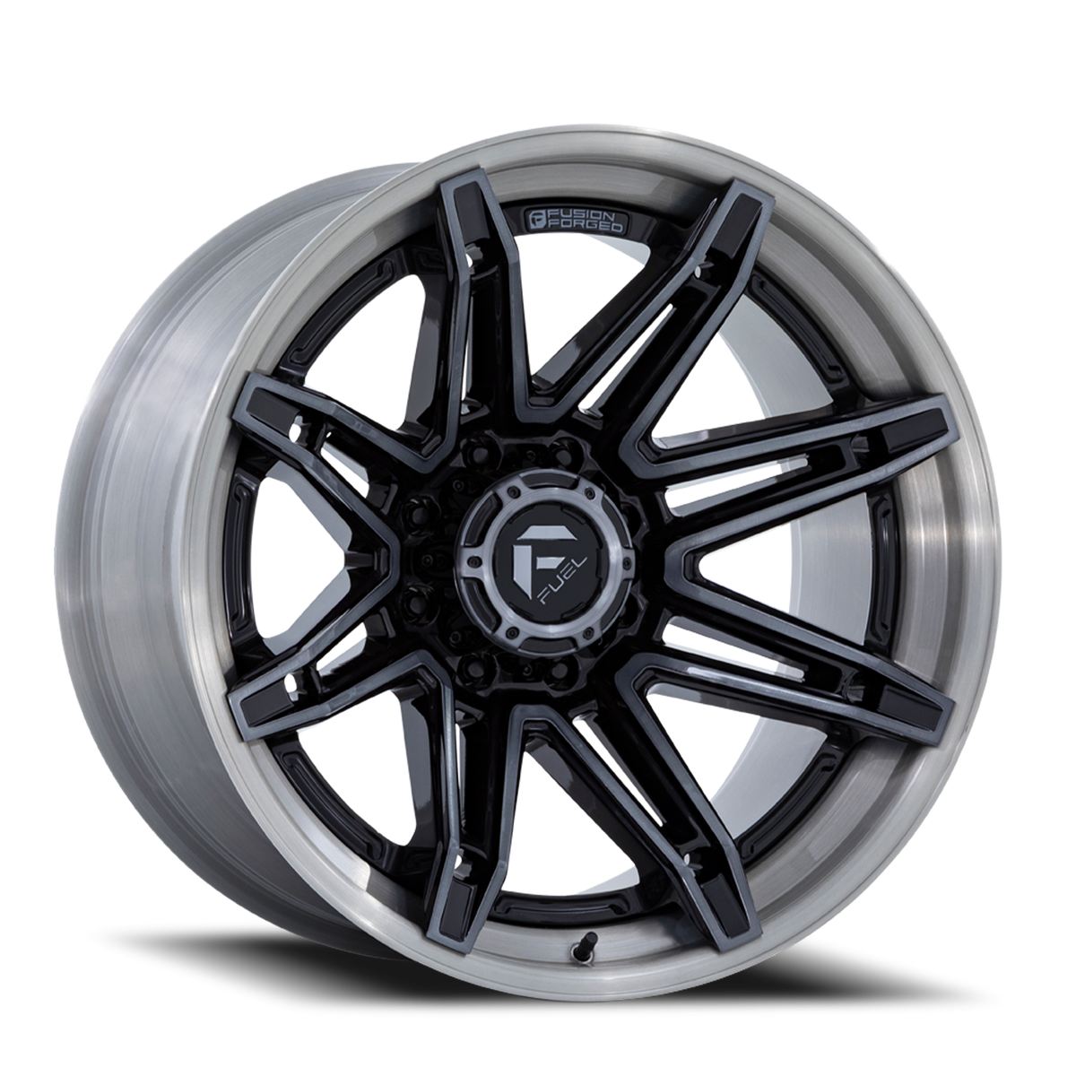 Aluminum 22X12 Brawl FC401BT Gloss Black Brushed Dark Tint Fuel Off Road Wheels-12