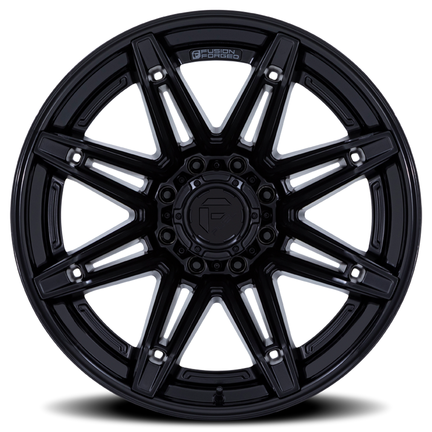 Aluminum 20X10 Brawl FC401MX Matte Black/Gloss Black Lip Fuel Off Road Wheels-11
