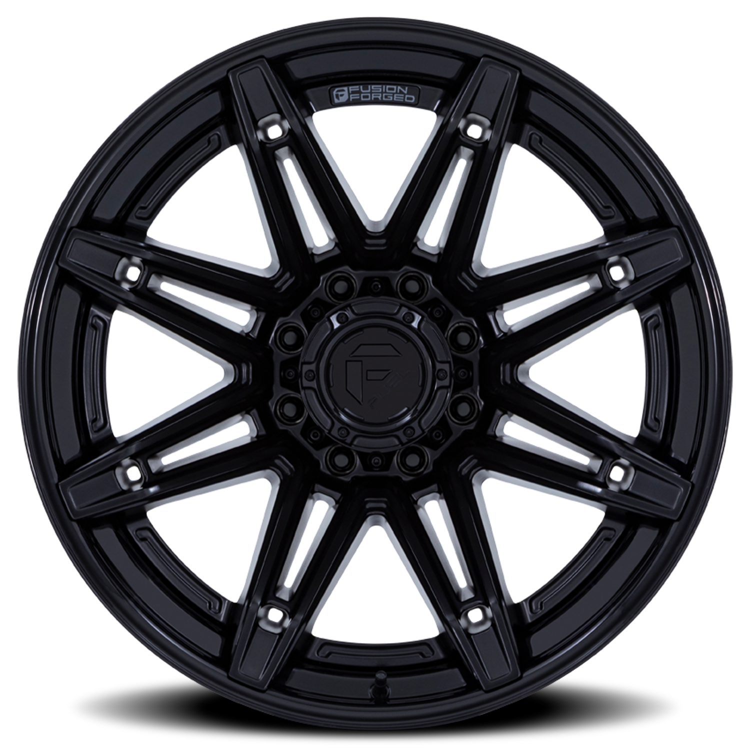 Aluminum 20X10 Brawl FC401MX Matte Black/Gloss Black Lip Fuel Off Road Wheels-5