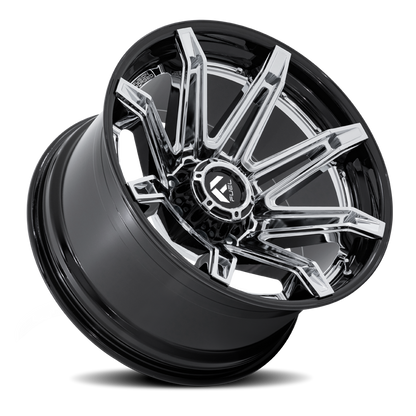 Aluminum 20X10 Brawl FC401PB Chrome/Gloss Black Lip Fuel Off Road Wheels-7