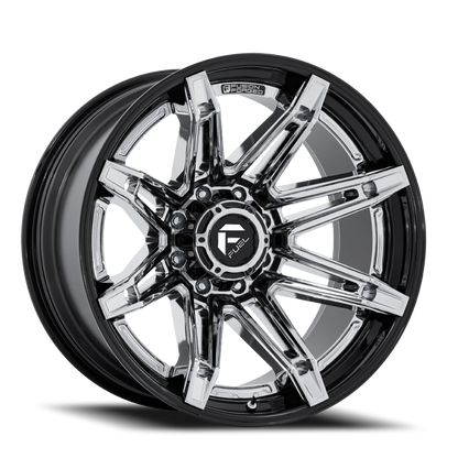 Aluminum 20X10 Brawl FC401PB Chrome/Gloss Black Lip Fuel Off Road Wheels-3