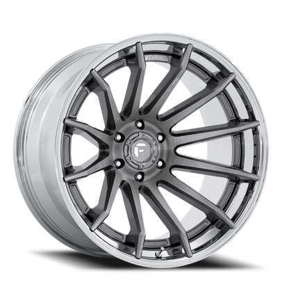 Aluminum 22X12 Burn FC403AP Platinum Silver Chrome Lip Fuel Off Road Wheels