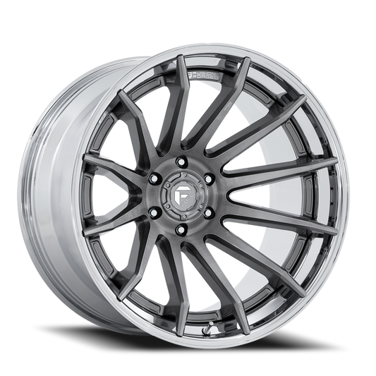 Aluminum 22X12 Burn FC403AP Platinum Silver Chrome Lip Fuel Off Road Wheels