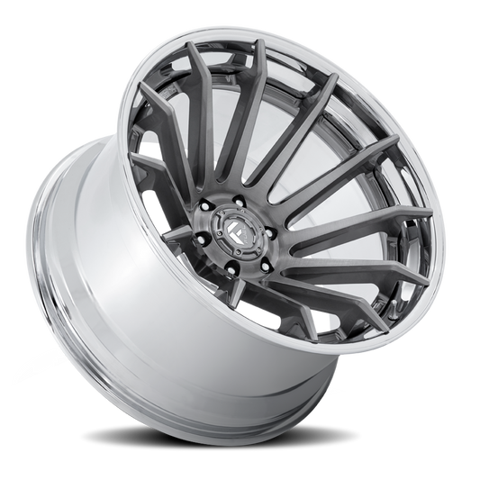 Aluminum 22X12 Burn FC403AP Platinum Silver Chrome Lip Fuel Off Road Wheels-1